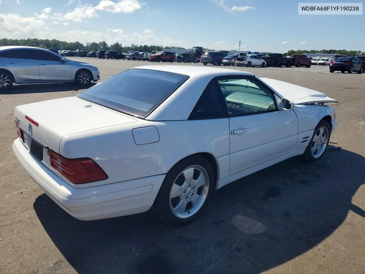 2000 Mercedes-Benz Sl 500 VIN: WDBFA68F1YF190238 Lot: 54419936