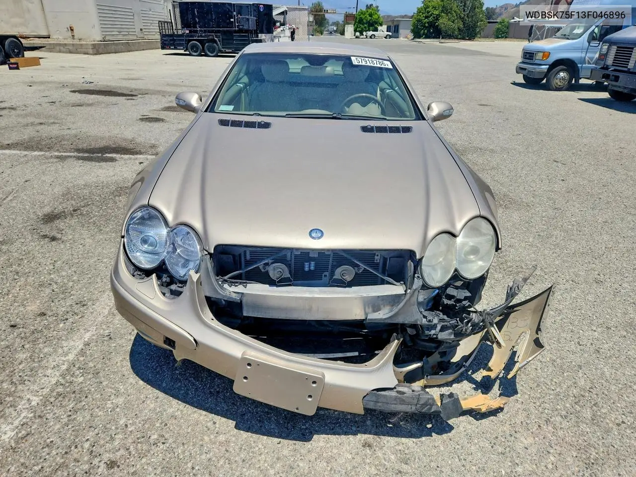 2003 Mercedes-Benz Sl 500R VIN: WDBSK75F13F046896 Lot: 57918786