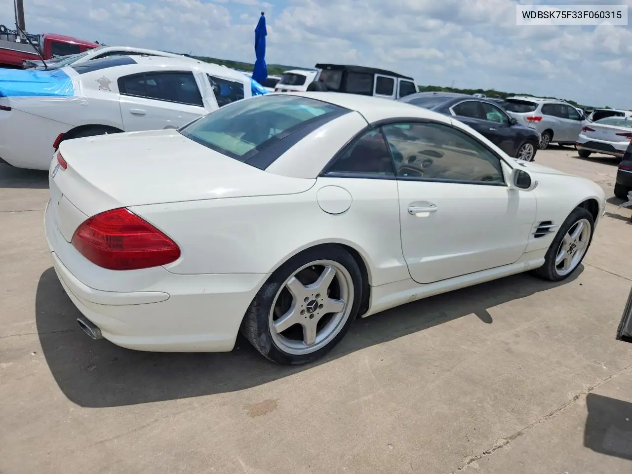 WDBSK75F33F060315 2003 Mercedes-Benz Sl 500