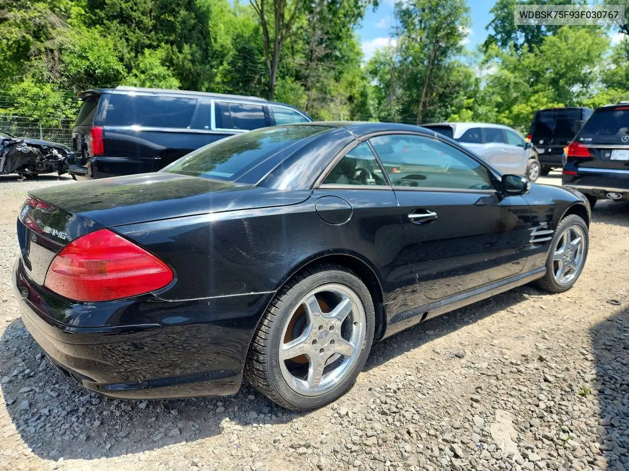 2003 Mercedes-Benz Sl 500R VIN: WDBSK75F93F030767 Lot: 60980156