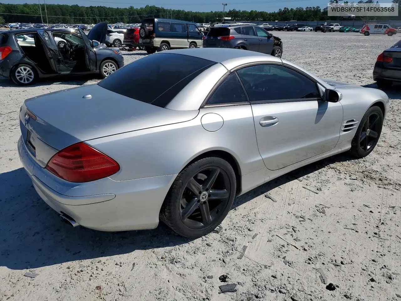 2004 Mercedes-Benz Sl 500 VIN: WDBSK75F14F063568 Lot: 55814606