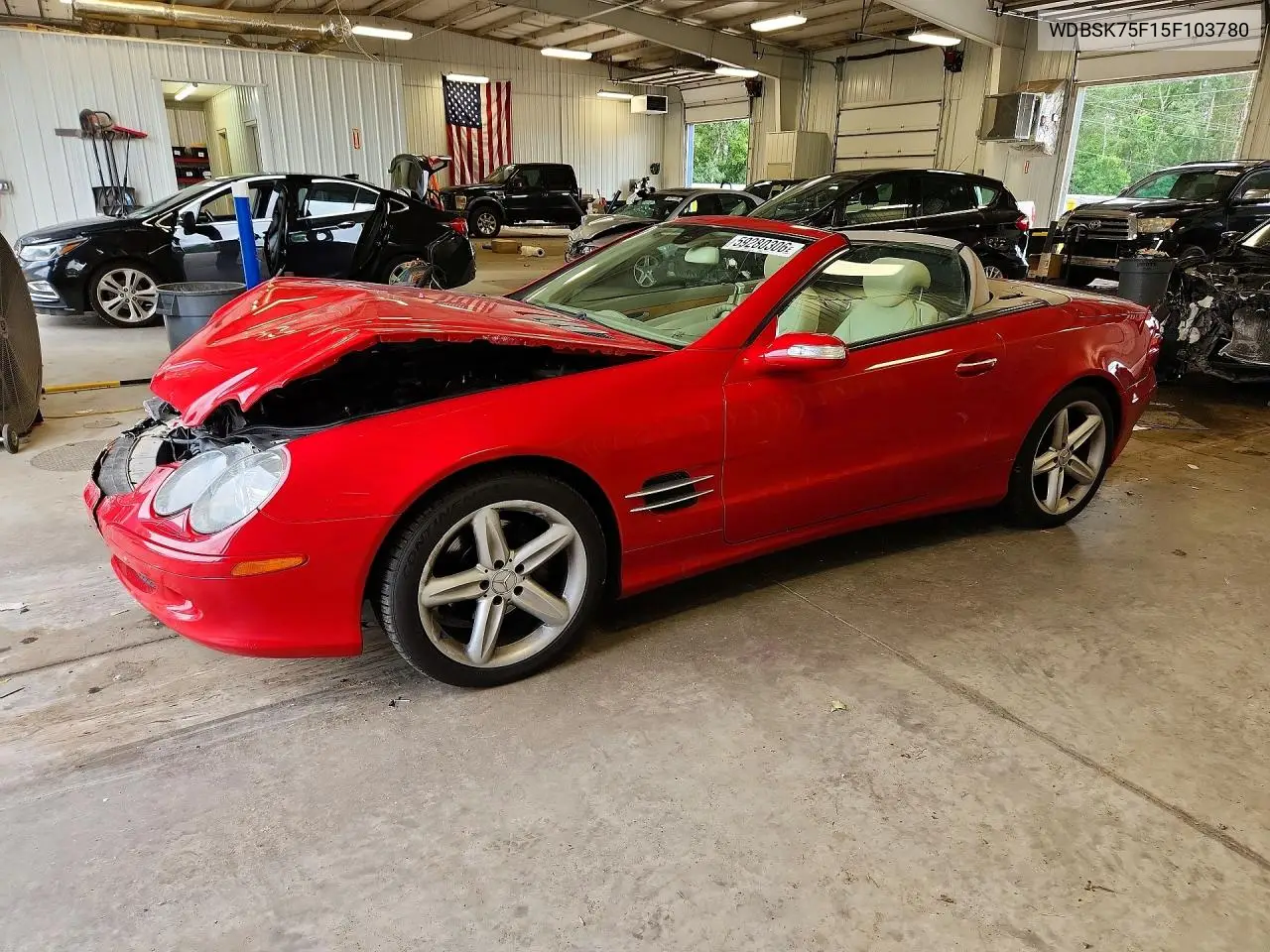 2005 Mercedes-Benz Sl 500 VIN: WDBSK75F15F103780 Lot: 59280306