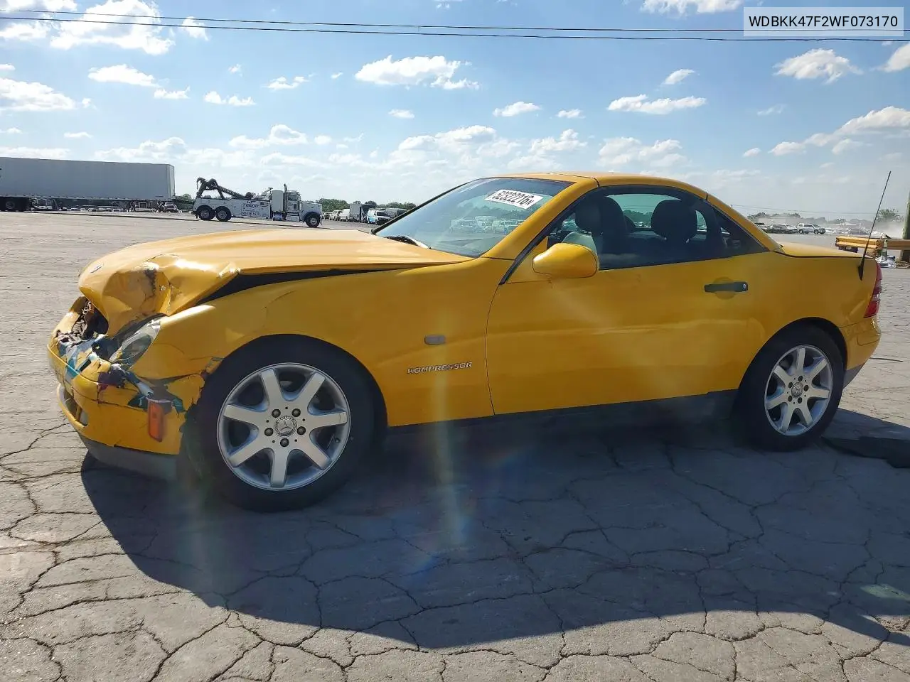 1998 Mercedes-Benz Slk 230 Kompressor VIN: WDBKK47F2WF073170 Lot: 52322216
