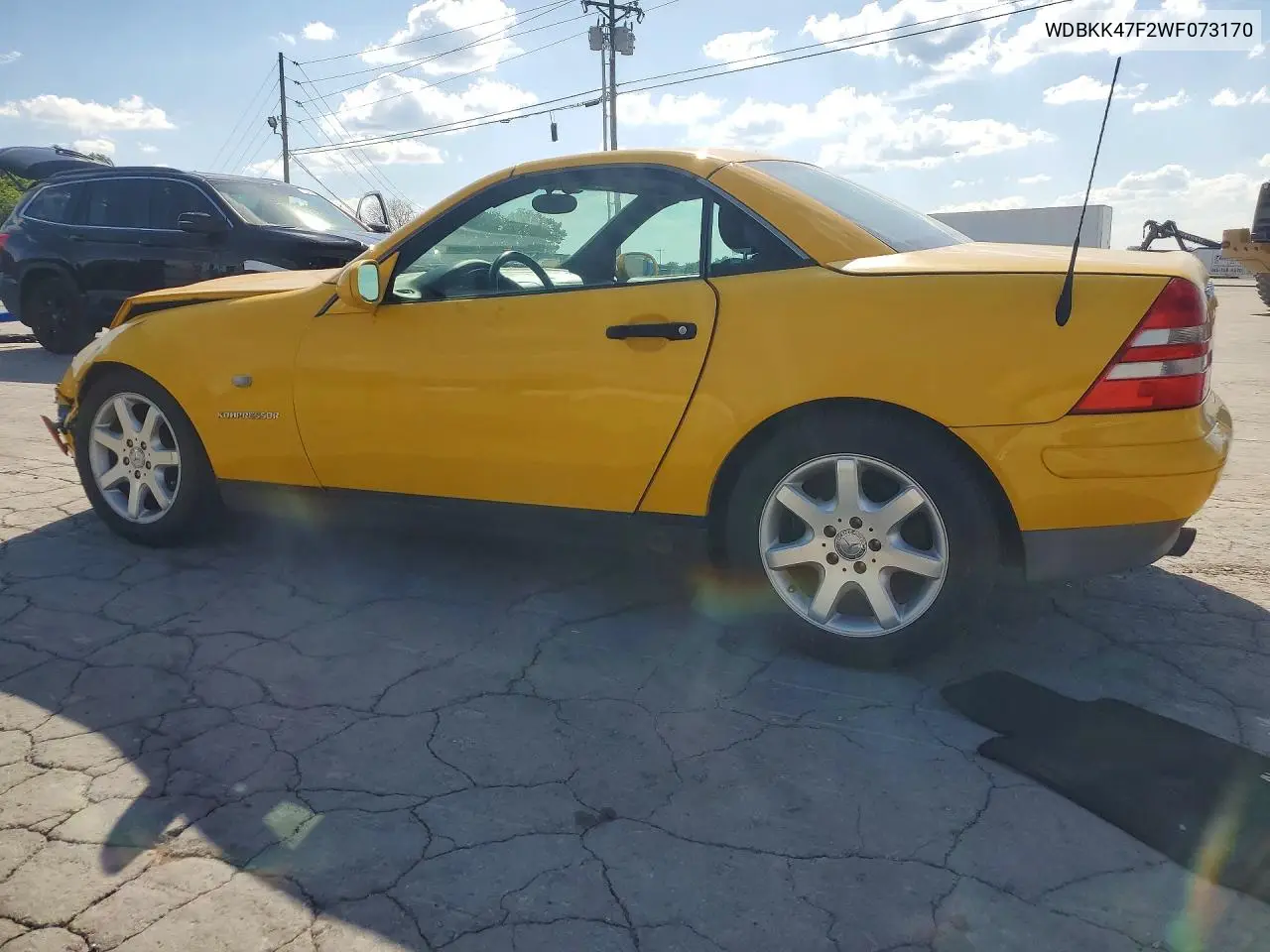 1998 Mercedes-Benz Slk 230 Kompressor VIN: WDBKK47F2WF073170 Lot: 52322216