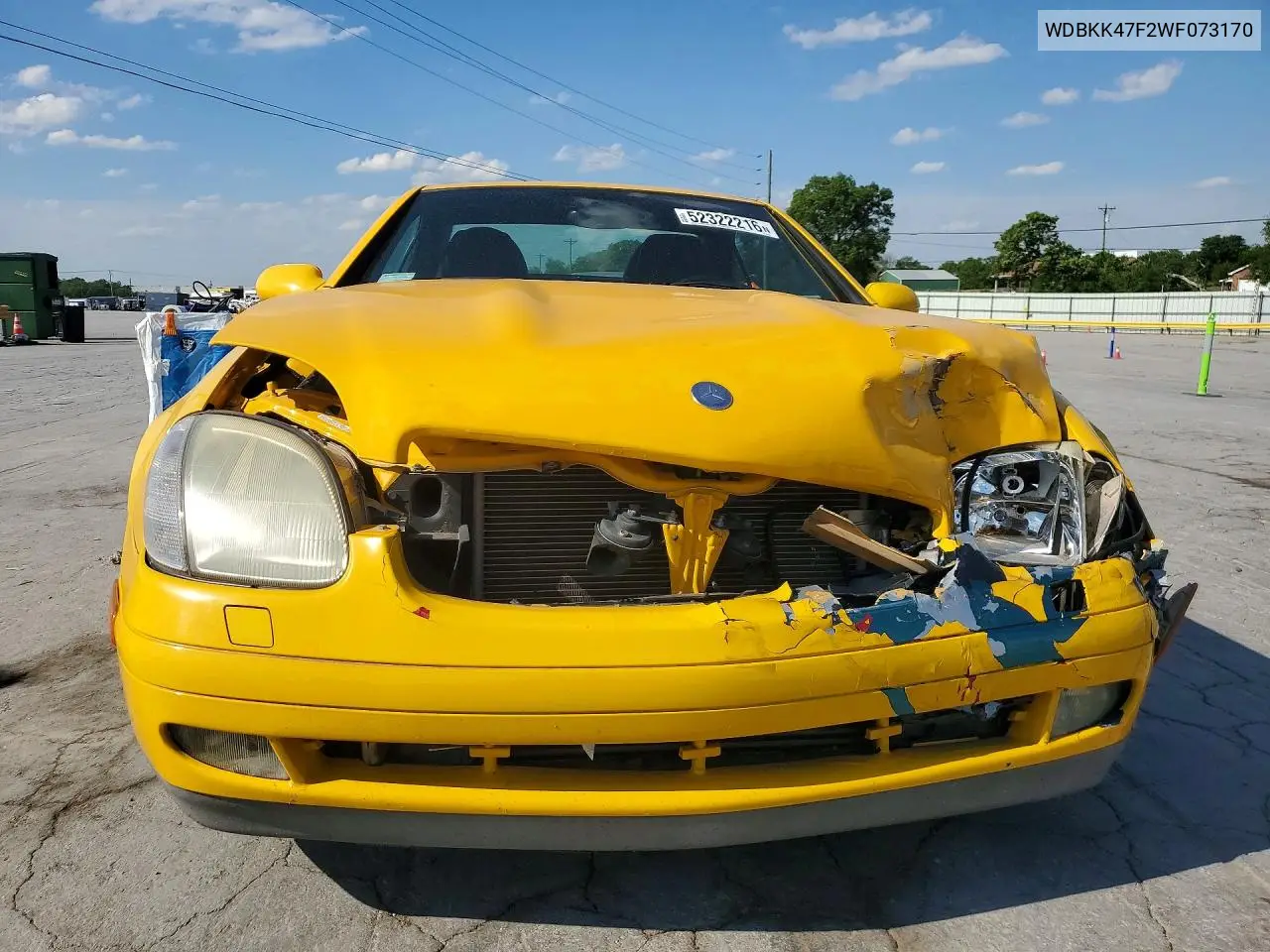 1998 Mercedes-Benz Slk 230 Kompressor VIN: WDBKK47F2WF073170 Lot: 52322216