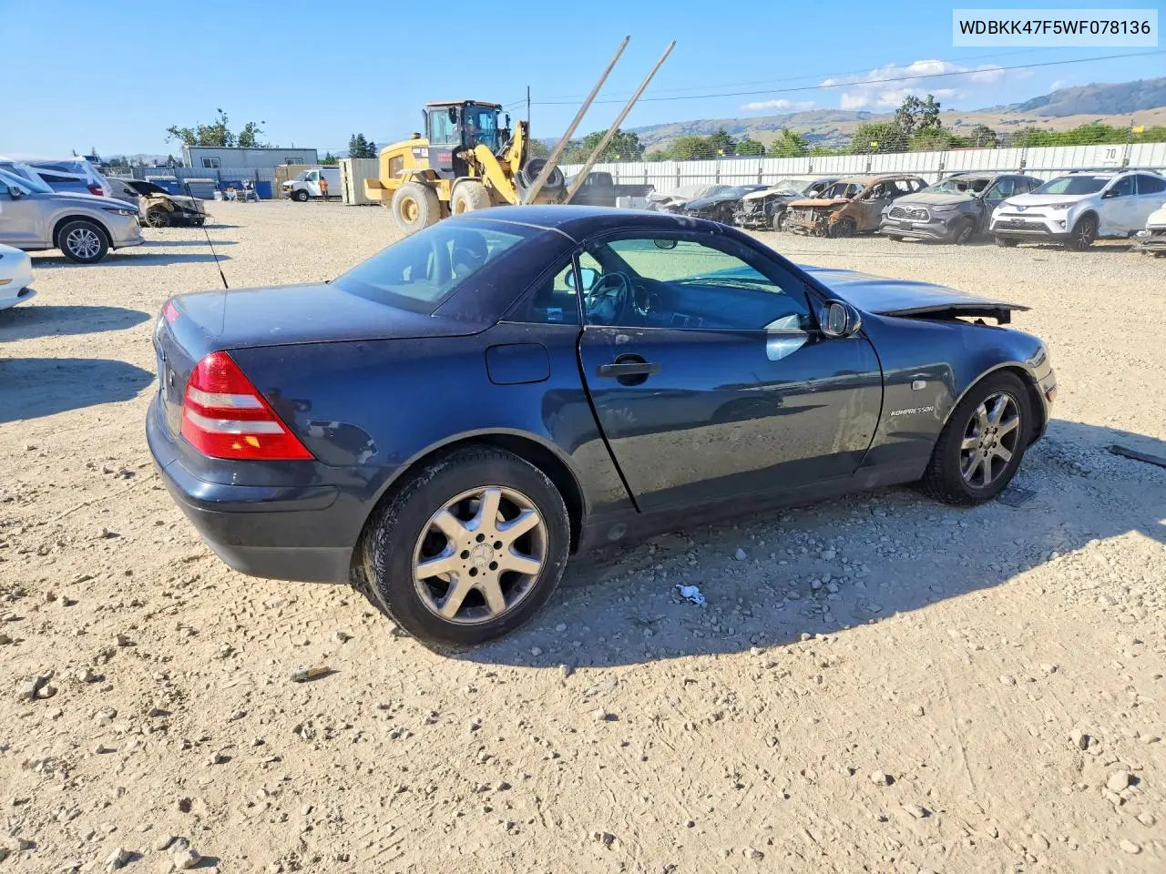1998 Mercedes-Benz Slk 230 Kompressor VIN: WDBKK47F5WF078136 Lot: 52577506