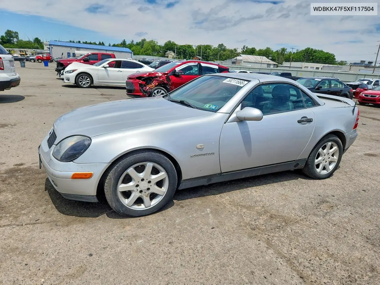 1999 Mercedes-Benz Slk 230 Kompressor VIN: WDBKK47F5XF117504 Lot: 58211666