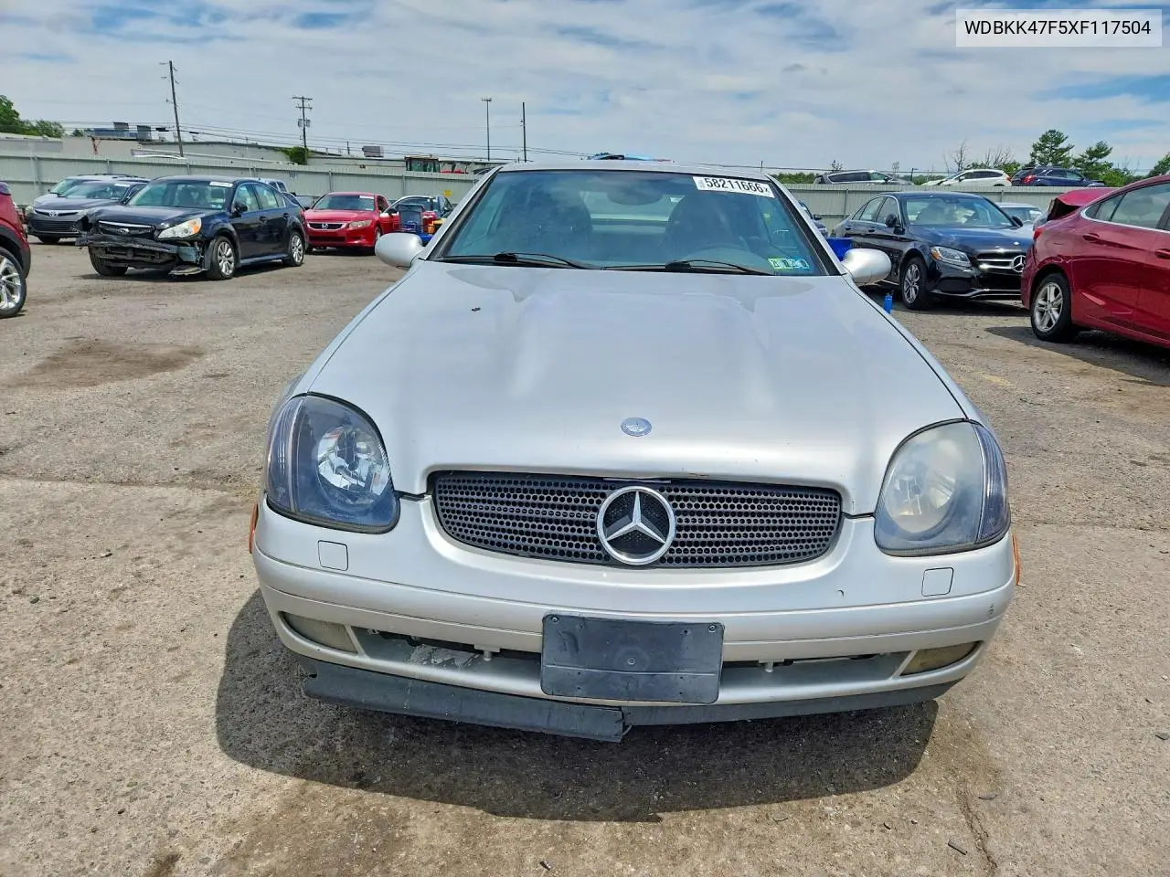 1999 Mercedes-Benz Slk 230 Kompressor VIN: WDBKK47F5XF117504 Lot: 58211666
