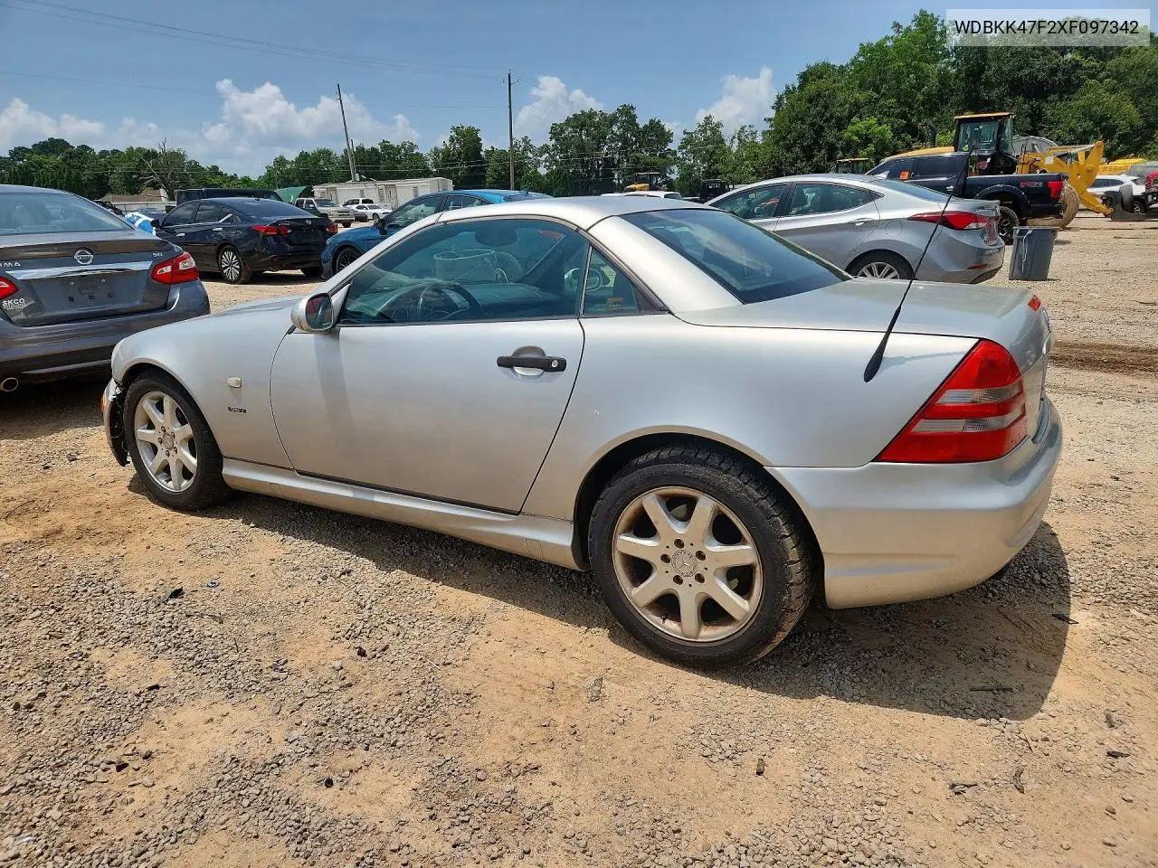 1999 Mercedes-Benz Slk 230 Kompressor VIN: WDBKK47F2XF097342 Lot: 58463526
