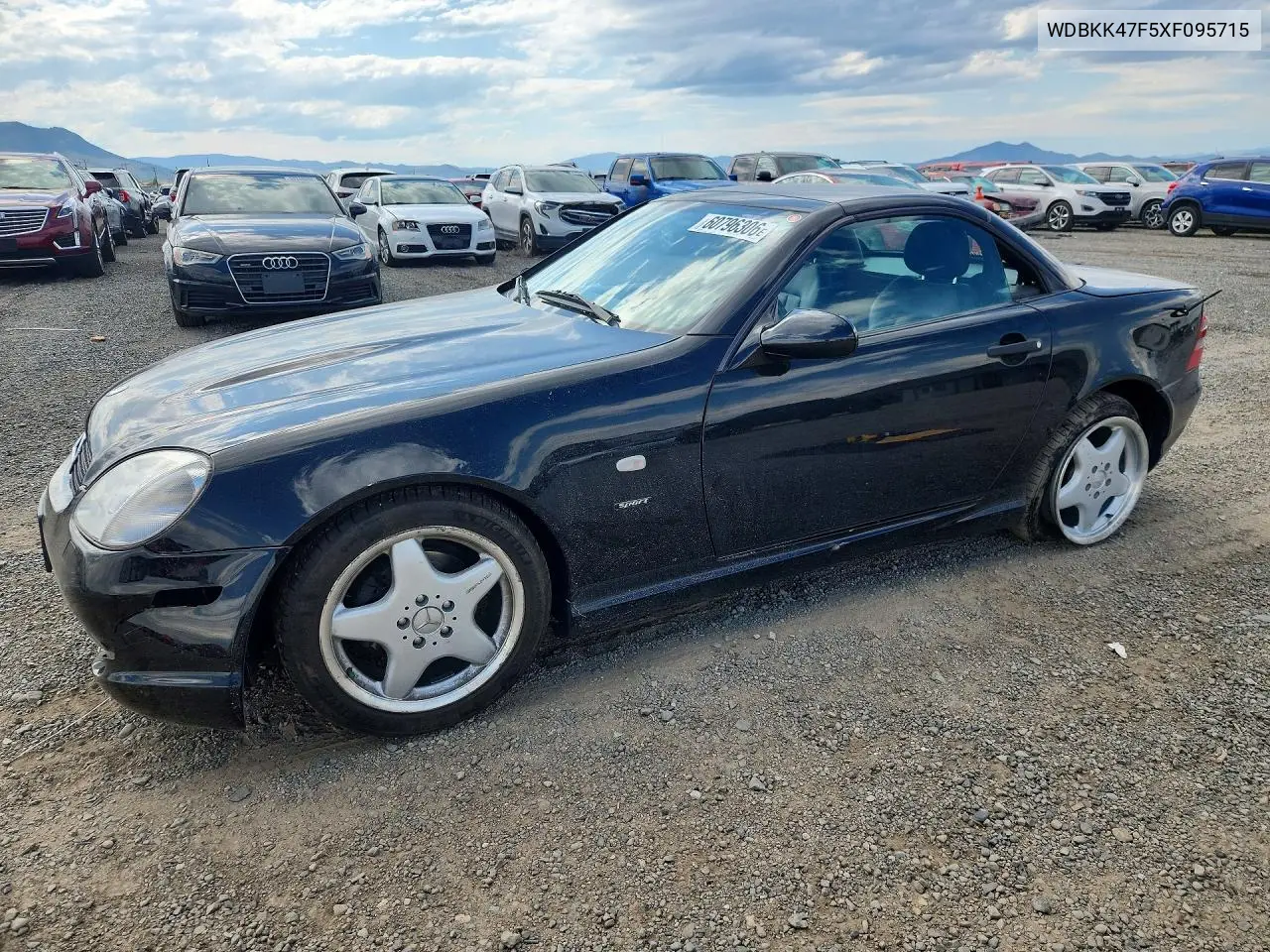 1999 Mercedes-Benz Slk 230 Kompressor VIN: WDBKK47F5XF095715 Lot: 60796306