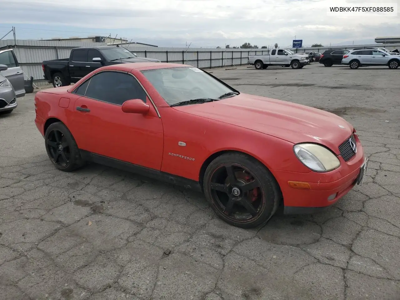 1999 Mercedes-Benz Slk 230 Kompressor VIN: WDBKK47F5XF088585 Lot: 74072555