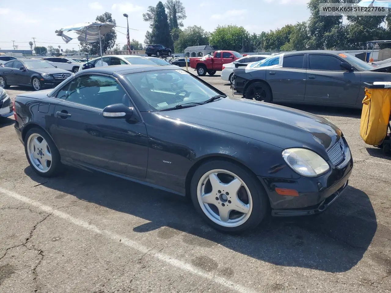 2001 Mercedes-Benz Slk 320 VIN: WDBKK65F51F227765 Lot: 54619866