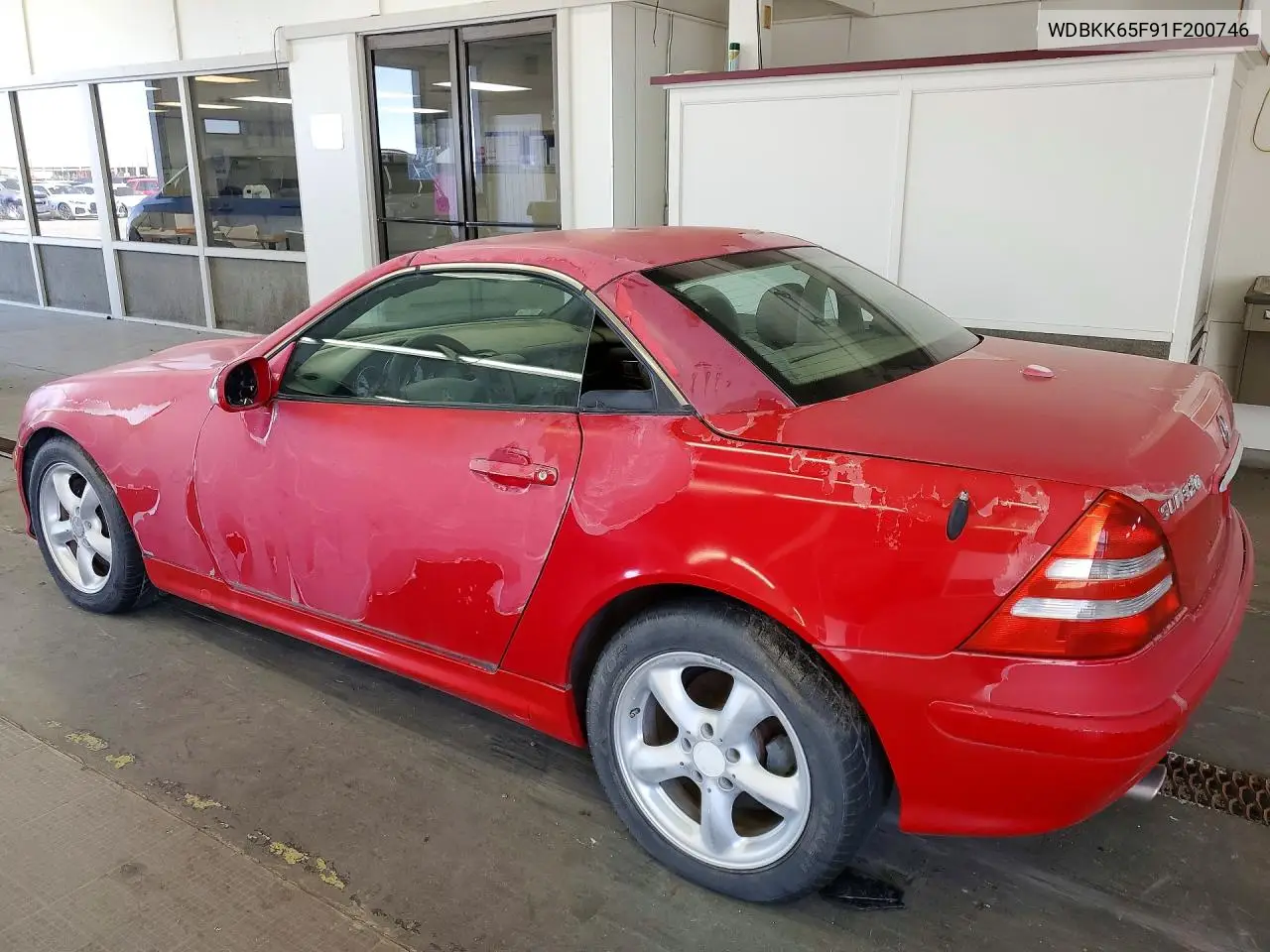2001 Mercedes-Benz Slk 320 VIN: WDBKK65F91F200746 Lot: 58290176