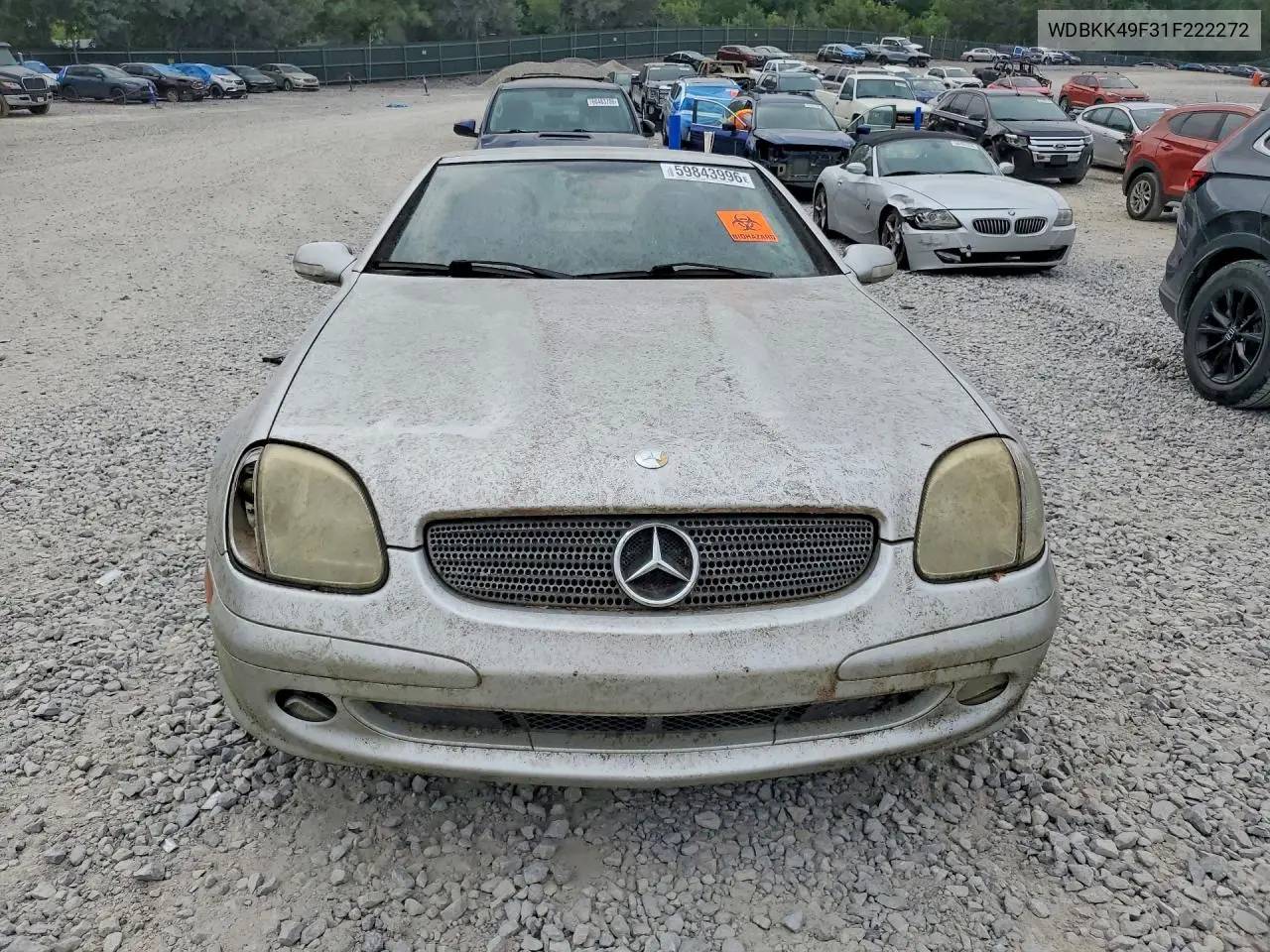 2001 Merz Slk Class Slk230 2D VIN: WDBKK49F31F222272 Lot: 59843996