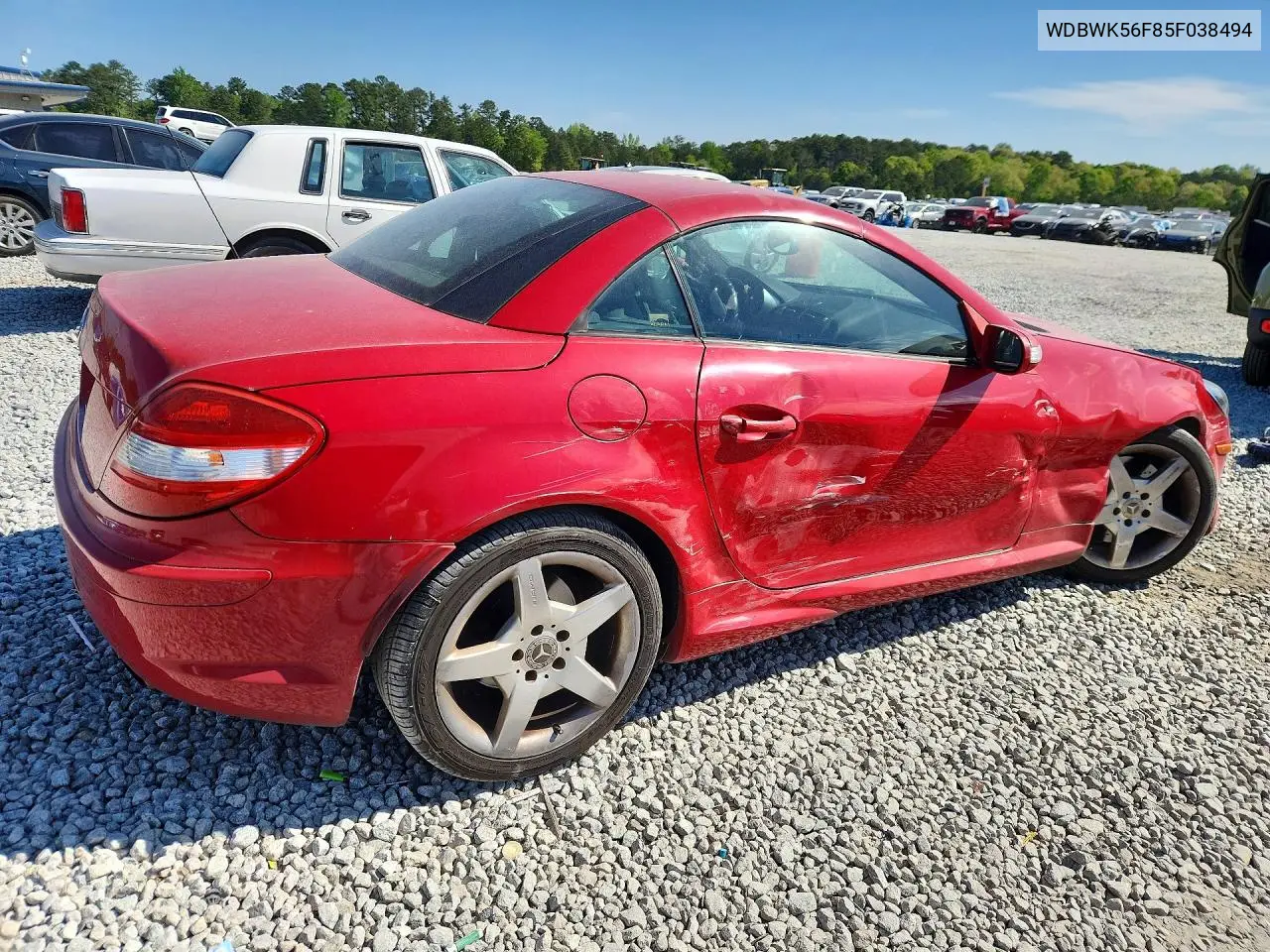 2005 Mercedes-Benz Slk 350 VIN: WDBWK56F85F038494 Lot: 49252646
