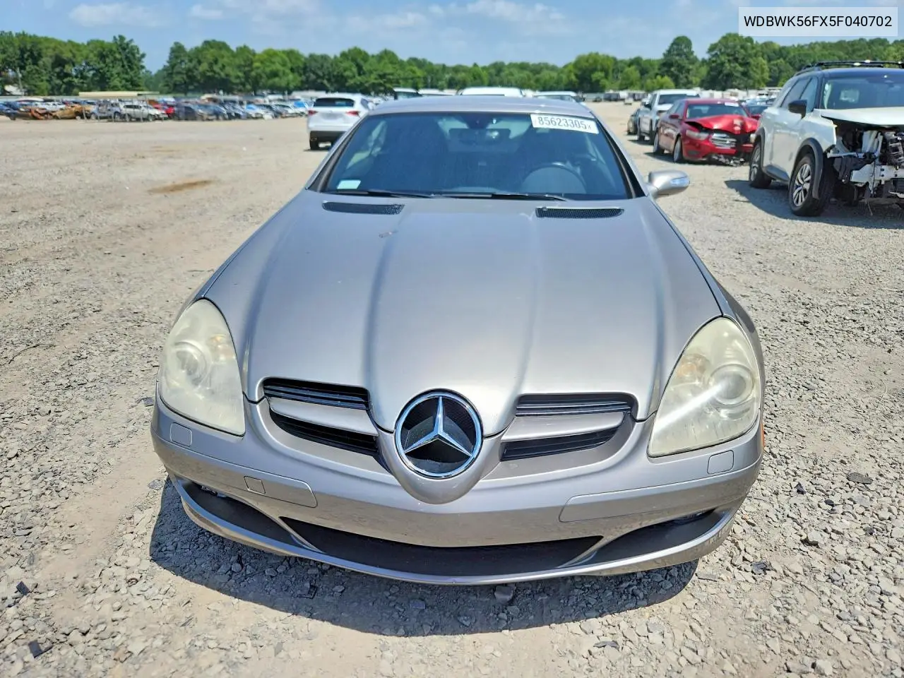 2005 Mercedes-Benz Slk 350 VIN: WDBWK56FX5F040702 Lot: 85623305