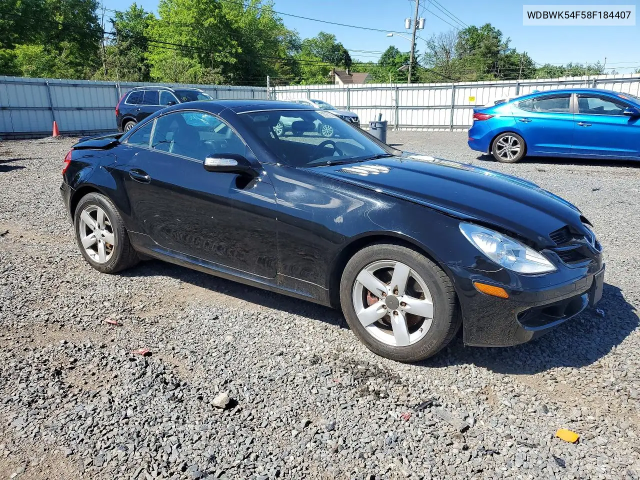 2008 Mercedes-Benz Slk 280 VIN: WDBWK54F58F184407 Lot: 56567386