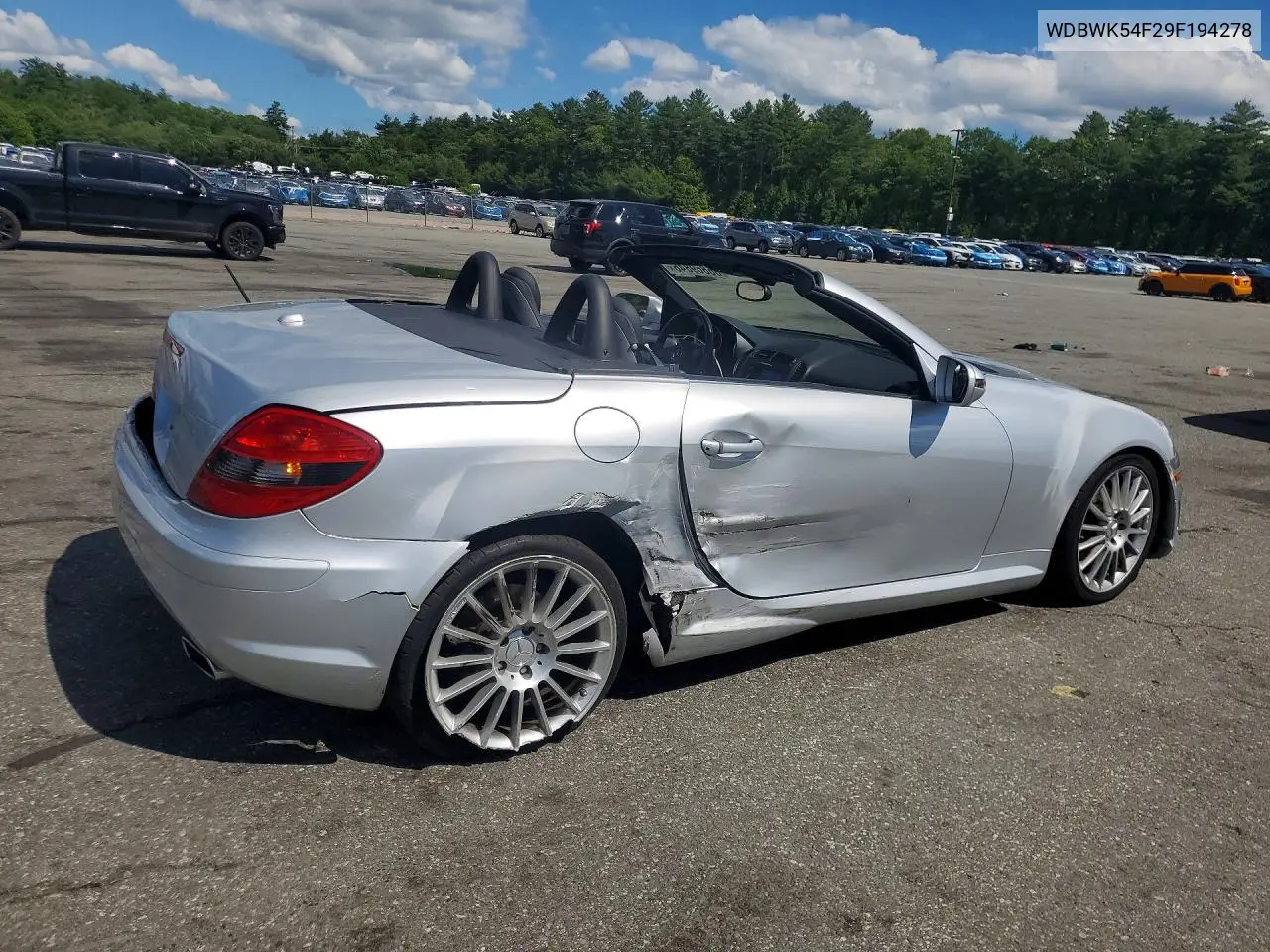 2009 Mercedes-Benz Slk 300 VIN: WDBWK54F29F194278 Lot: 56869846