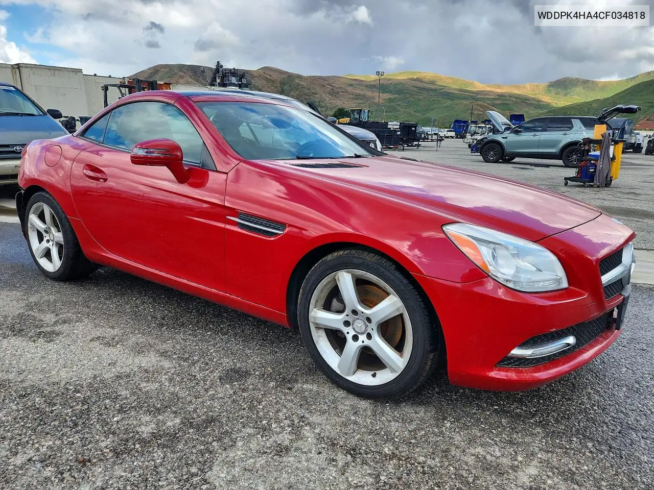2012 Mercedes-Benz Slk 250 VIN: WDDPK4HA4CF034818 Lot: 50821976