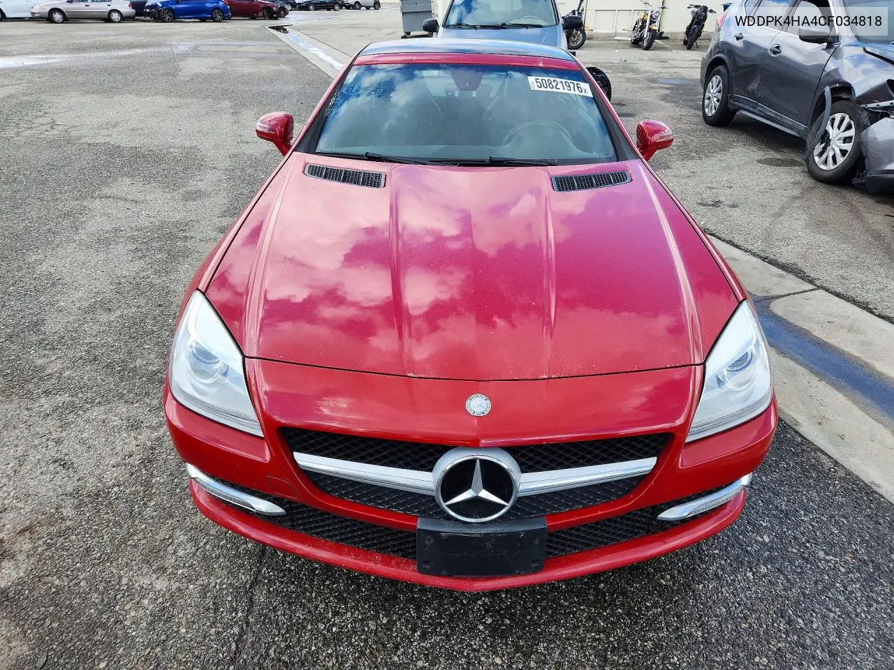 2012 Mercedes-Benz Slk 250 VIN: WDDPK4HA4CF034818 Lot: 50821976