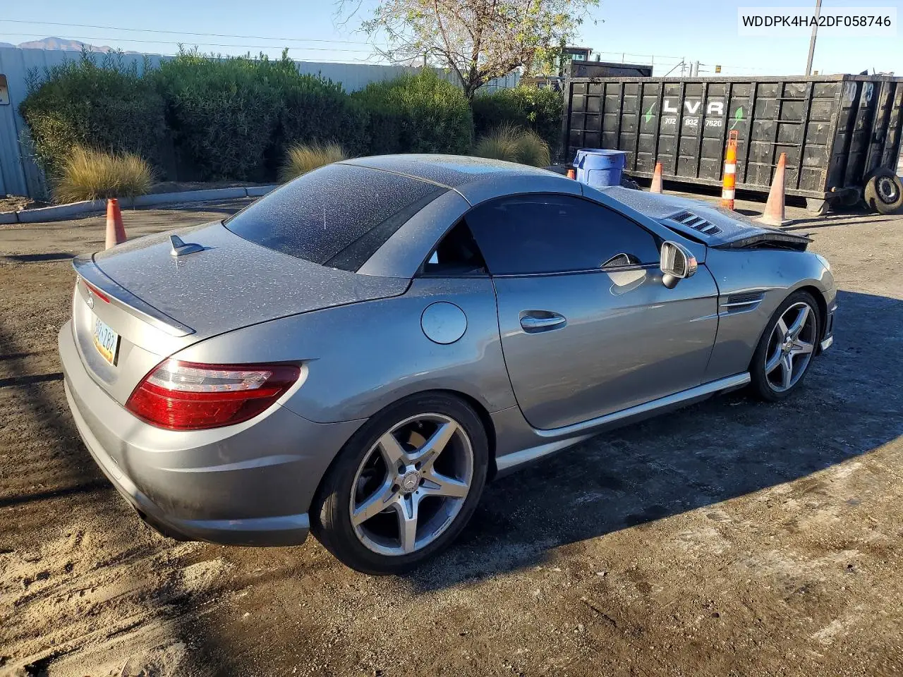 2013 Mercedes-Benz Slk 250 VIN: WDDPK4HA2DF058746 Lot: 59395206