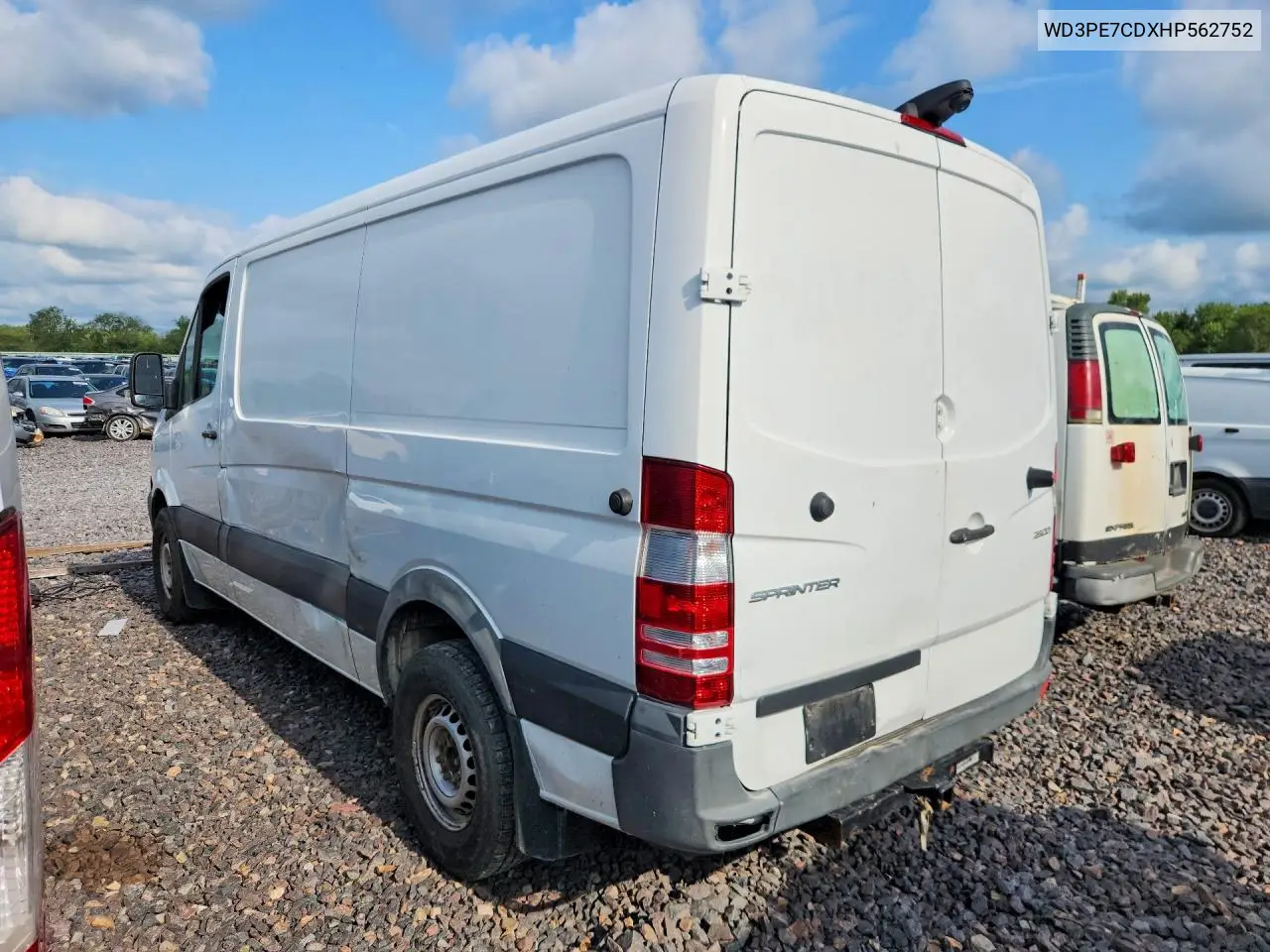 2017 Mercedes-Benz Sprinter 2500 VIN: WD3PE7CDXHP562752 Lot: 61725636