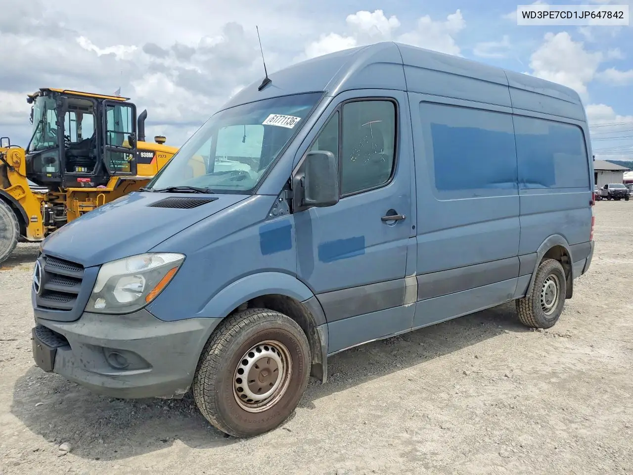 2018 Mercedes-Benz Sprinter 2500 VIN: WD3PE7CD1JP647842 Lot: 61771136