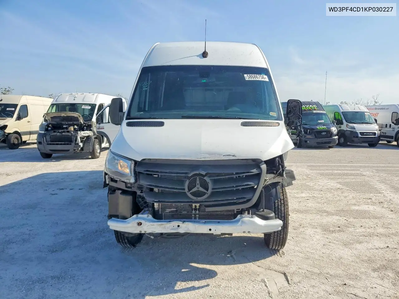 2019 Mercedes-Benz Sprinter 3500/4500 VIN: WD3PF4CD1KP030227 Lot: 58686756