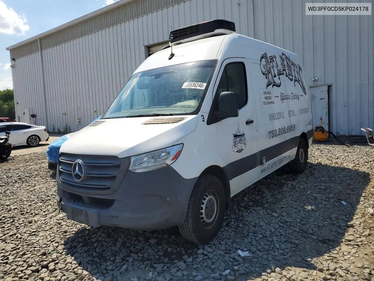2019 Mercedes-Benz Sprinter 2500/3500 VIN: WD3PF0CD5KP024178 Lot: 58936246