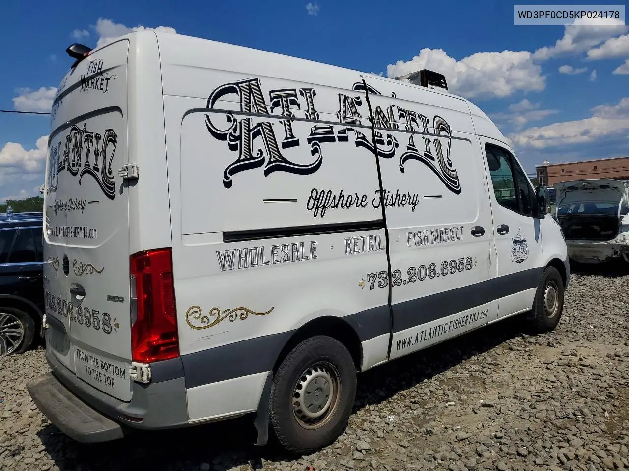 2019 Mercedes-Benz Sprinter 2500/3500 VIN: WD3PF0CD5KP024178 Lot: 58936246