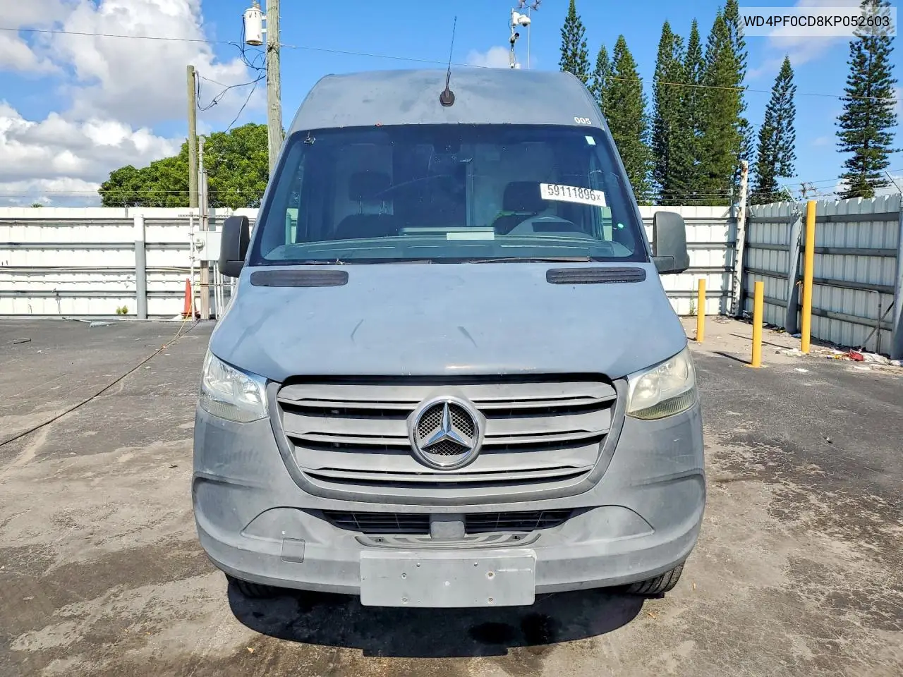2019 Mercedes-Benz Sprinter 2500 VIN: WD4PF0CD8KP052603 Lot: 59111896