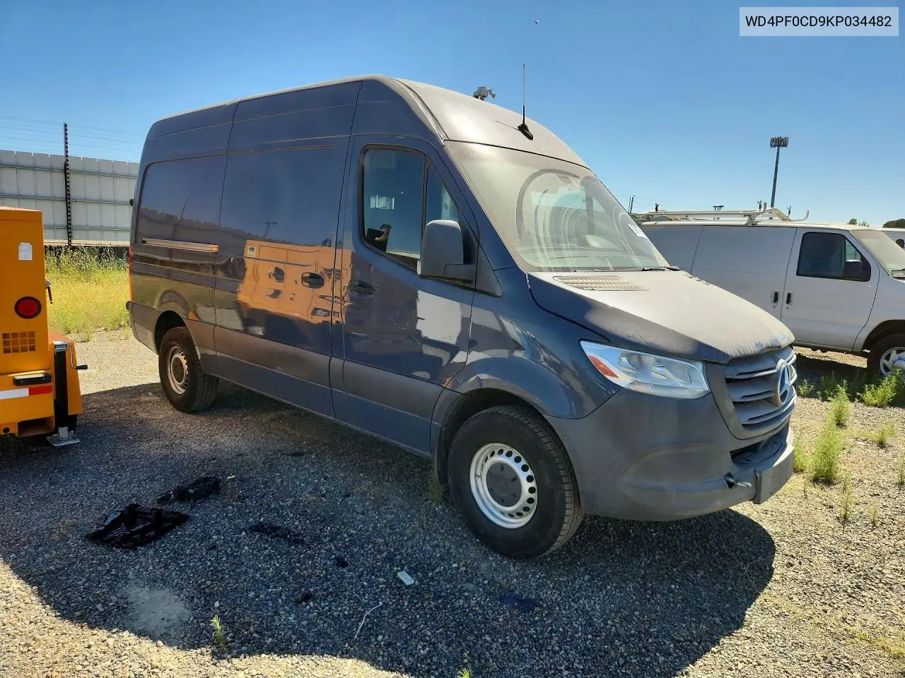 2019 Mercedes-Benz Sprinter VIN: WD4PF0CD9KP034482 Lot: 59807666