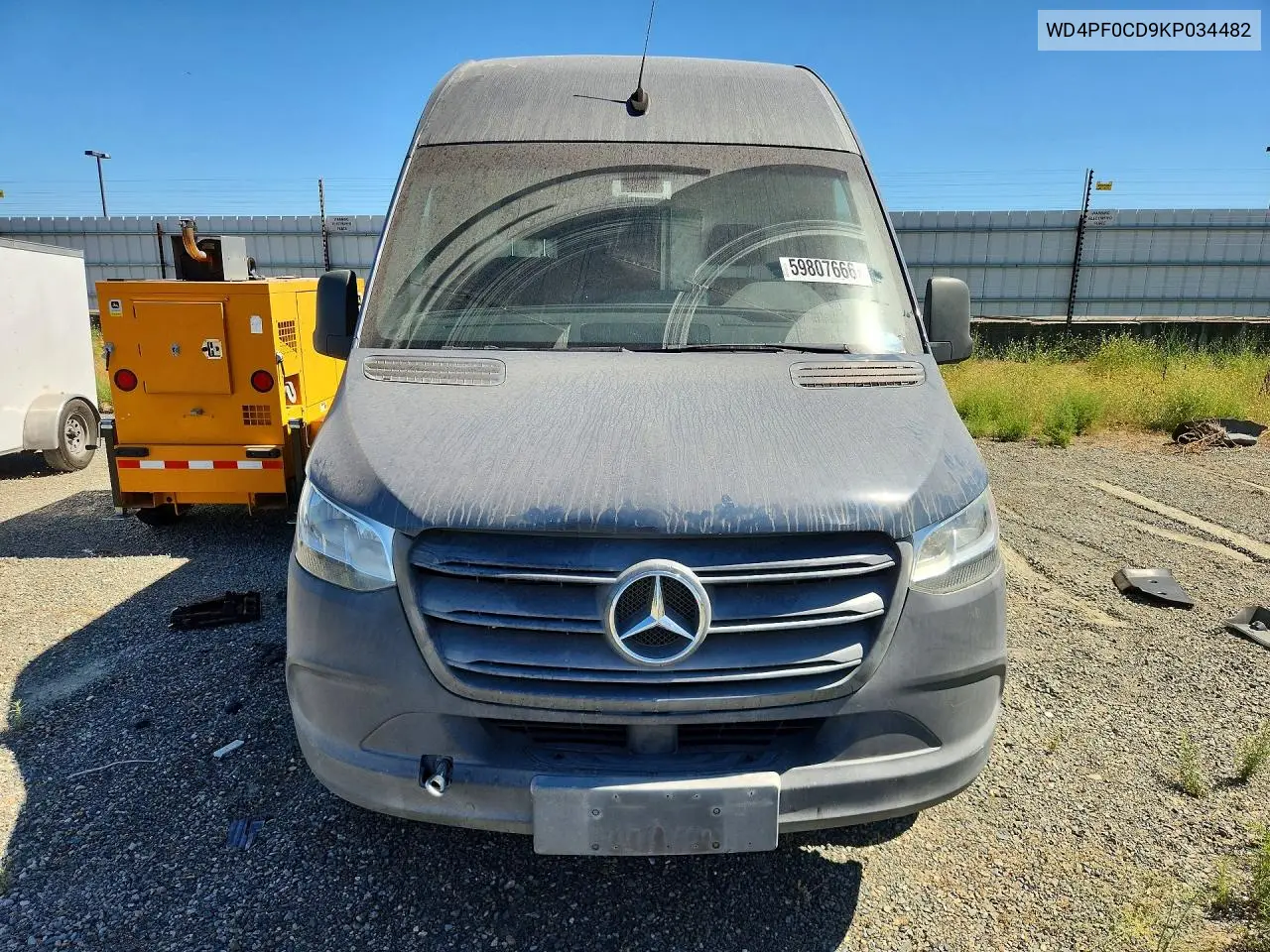 2019 Mercedes-Benz Sprinter VIN: WD4PF0CD9KP034482 Lot: 59807666