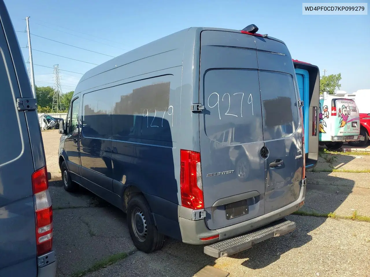 2019 Mercedes-Benz Sprinter 2500/3500 Delivery Van VIN: WD4PF0CD7KP099279 Lot: 60995736