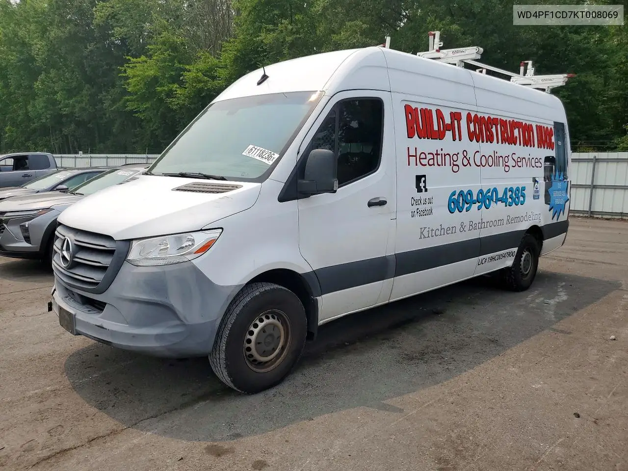 2019 Mercedes-Benz Sprinter 2500/3500 VIN: WD4PF1CD7KT008069 Lot: 61118236