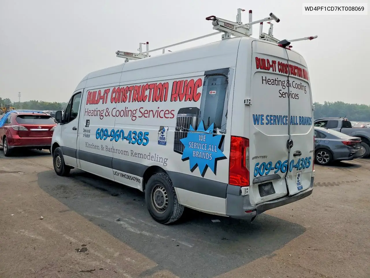 2019 Mercedes-Benz Sprinter 2500/3500 VIN: WD4PF1CD7KT008069 Lot: 61118236