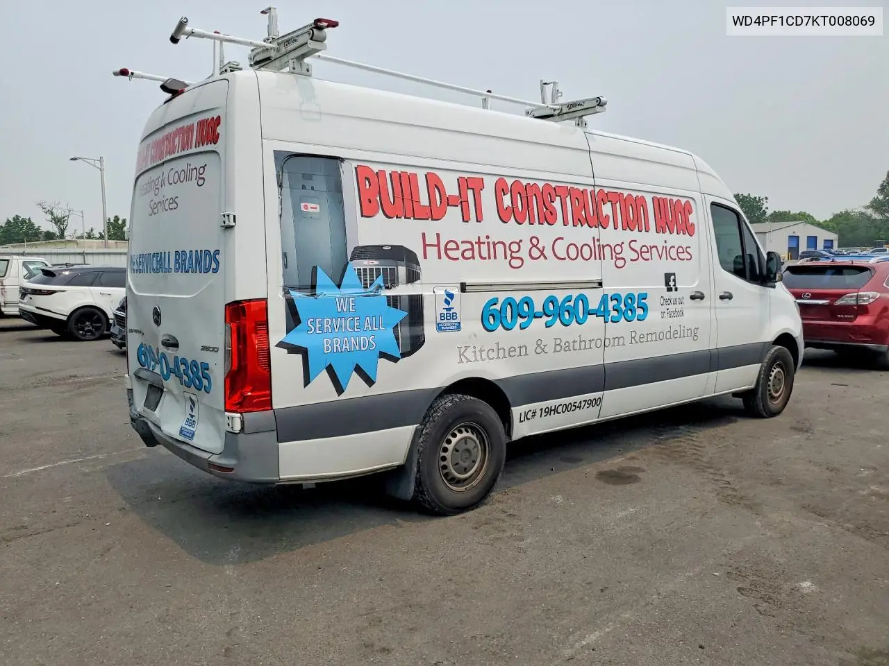 2019 Mercedes-Benz Sprinter 2500/3500 VIN: WD4PF1CD7KT008069 Lot: 61118236