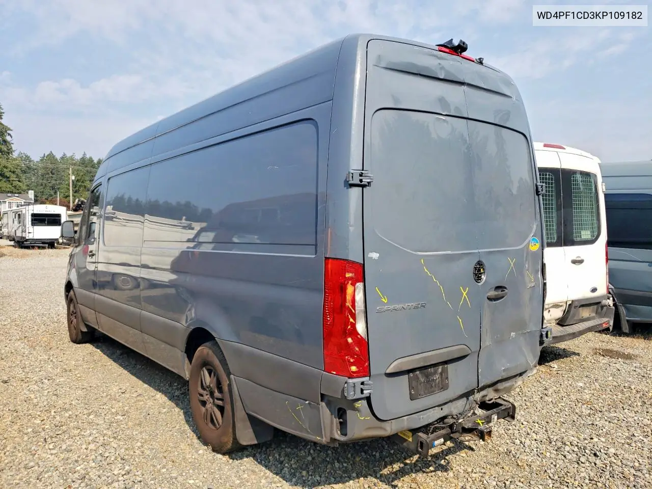 2019 Mercedes-Benz Sprinter 2500/3500 VIN: WD4PF1CD3KP109182 Lot: 61329246