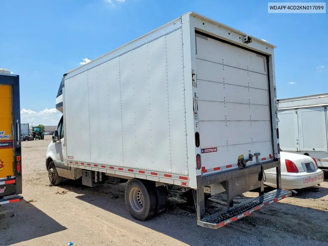 2019 Mercedes-Benz Sprinter 3500/4500 VIN: WDAPF4CD2KN017099 Lot: 61581246