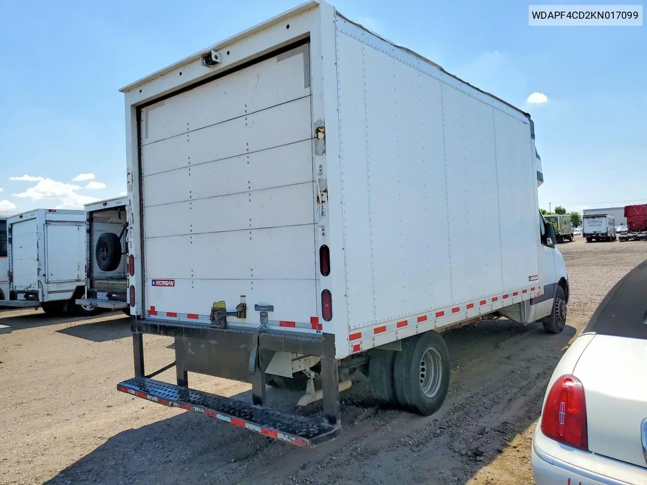 2019 Mercedes-Benz Sprinter 3500/4500 VIN: WDAPF4CD2KN017099 Lot: 61581246