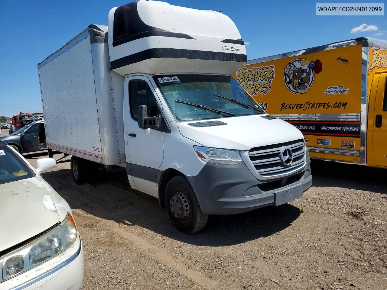 2019 Mercedes-Benz Sprinter 3500/4500 VIN: WDAPF4CD2KN017099 Lot: 61581246