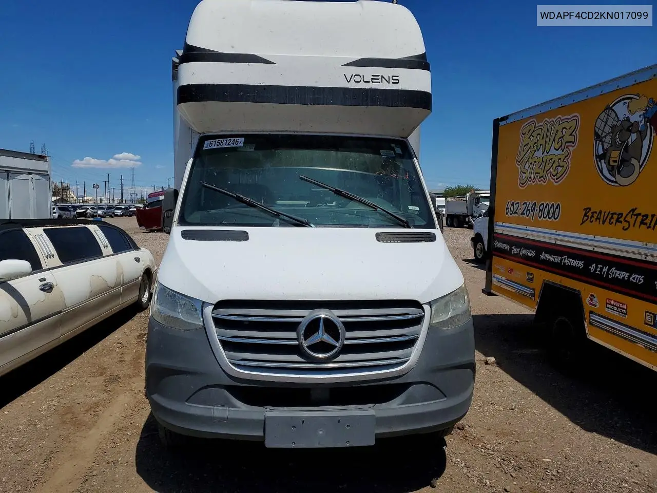 2019 Mercedes-Benz Sprinter 3500/4500 VIN: WDAPF4CD2KN017099 Lot: 61581246