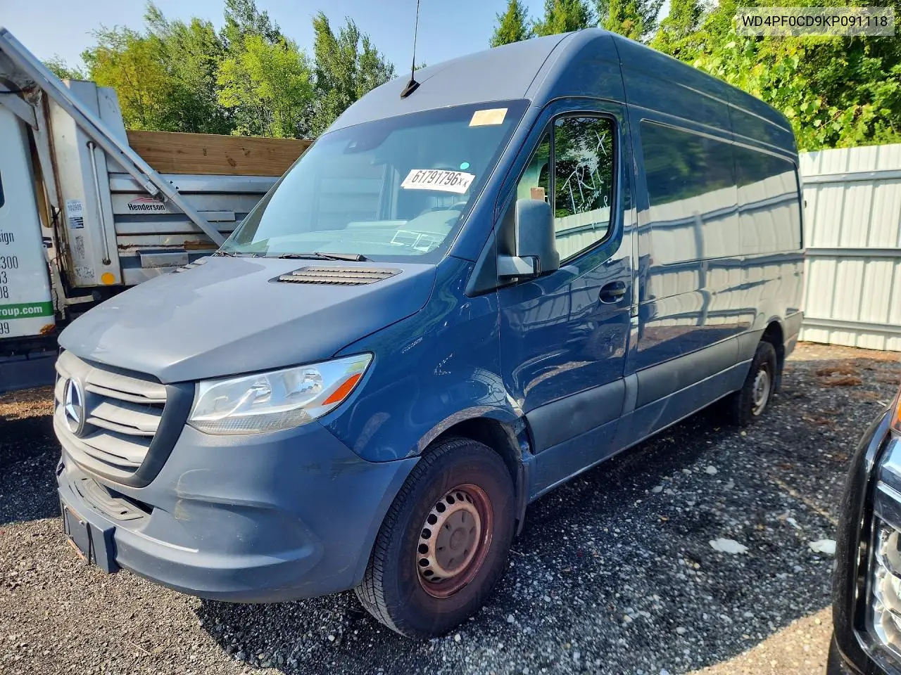 2019 Mercedes-Benz Sprinter 2500/3500 VIN: WD4PF0CD9KP091118 Lot: 61791796