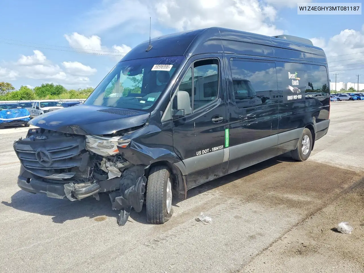 2021 Mercedes-Benz Sprinter 2500 VIN: W1Z4EGHY3MT081187 Lot: 59596996