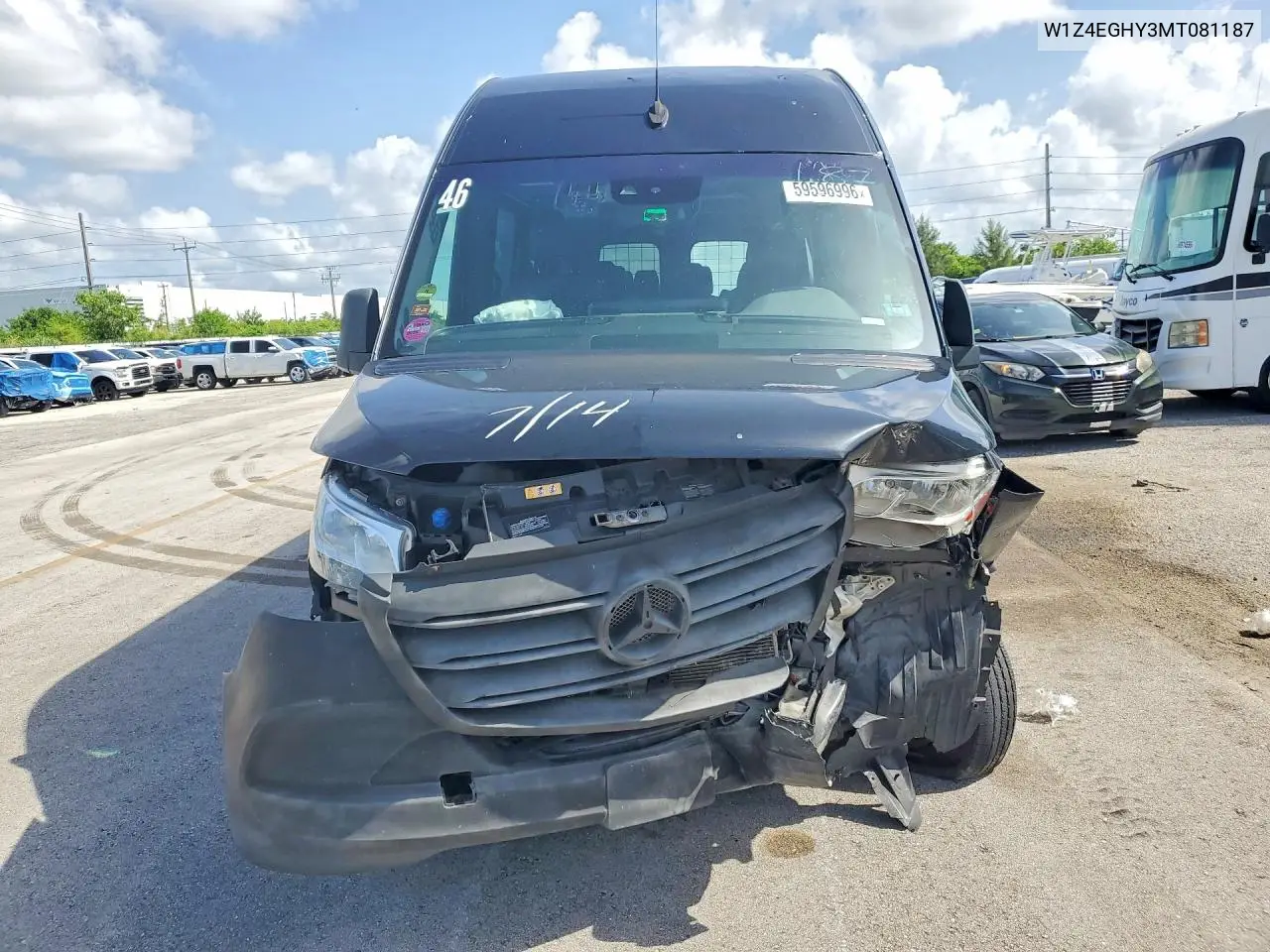 2021 Mercedes-Benz Sprinter 2500 VIN: W1Z4EGHY3MT081187 Lot: 59596996