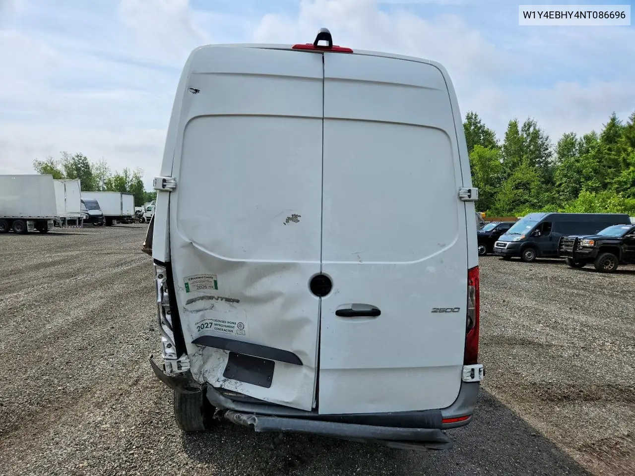 2022 Mercedes-Benz Sprinter 2500 Delivery Van VIN: W1Y4EBHY4NT086696 Lot: 57777986