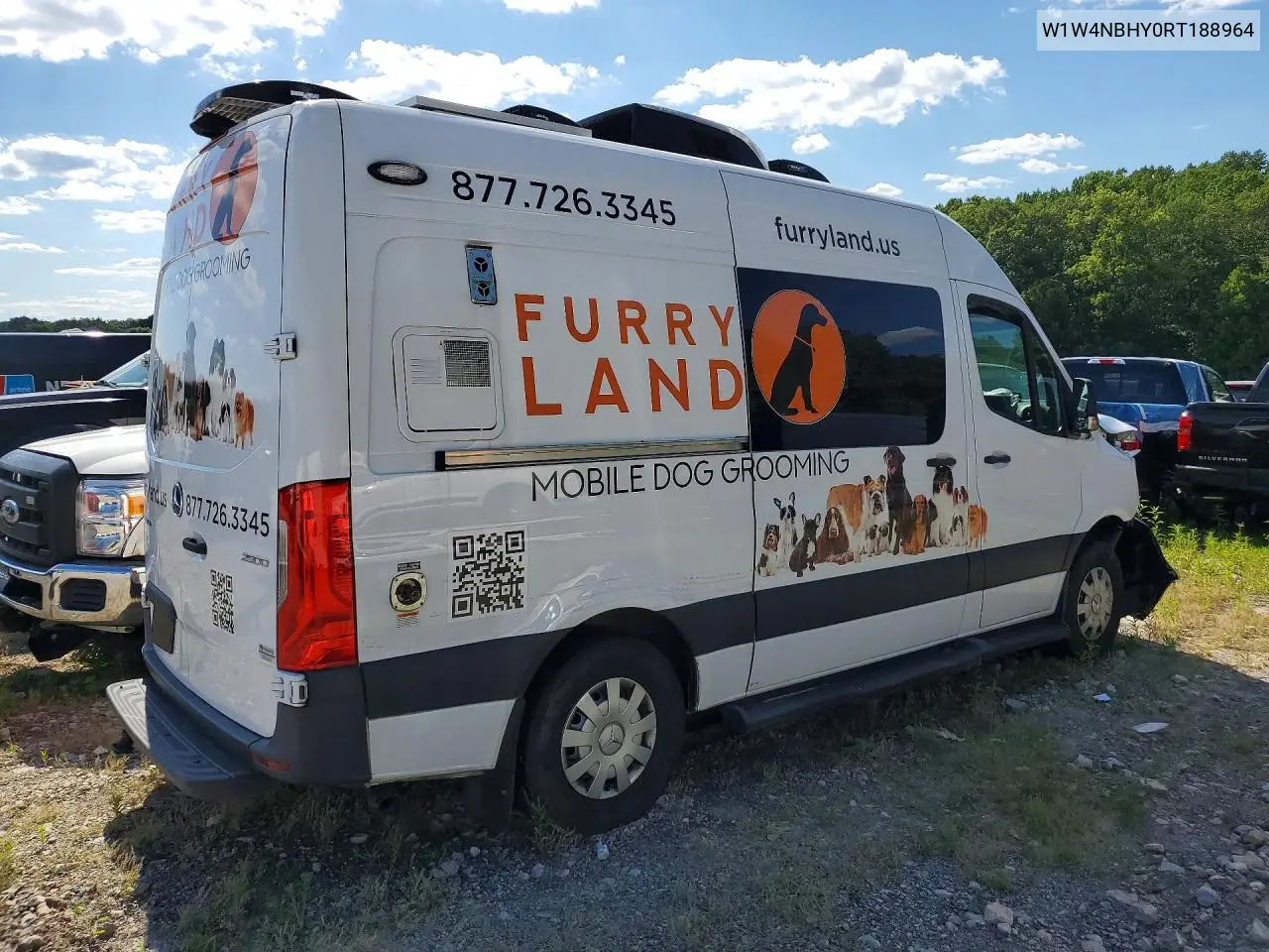 2024 Mercedes-Benz Sprinter 2500 VIN: W1W4NBHY0RT188964 Lot: 58039476
