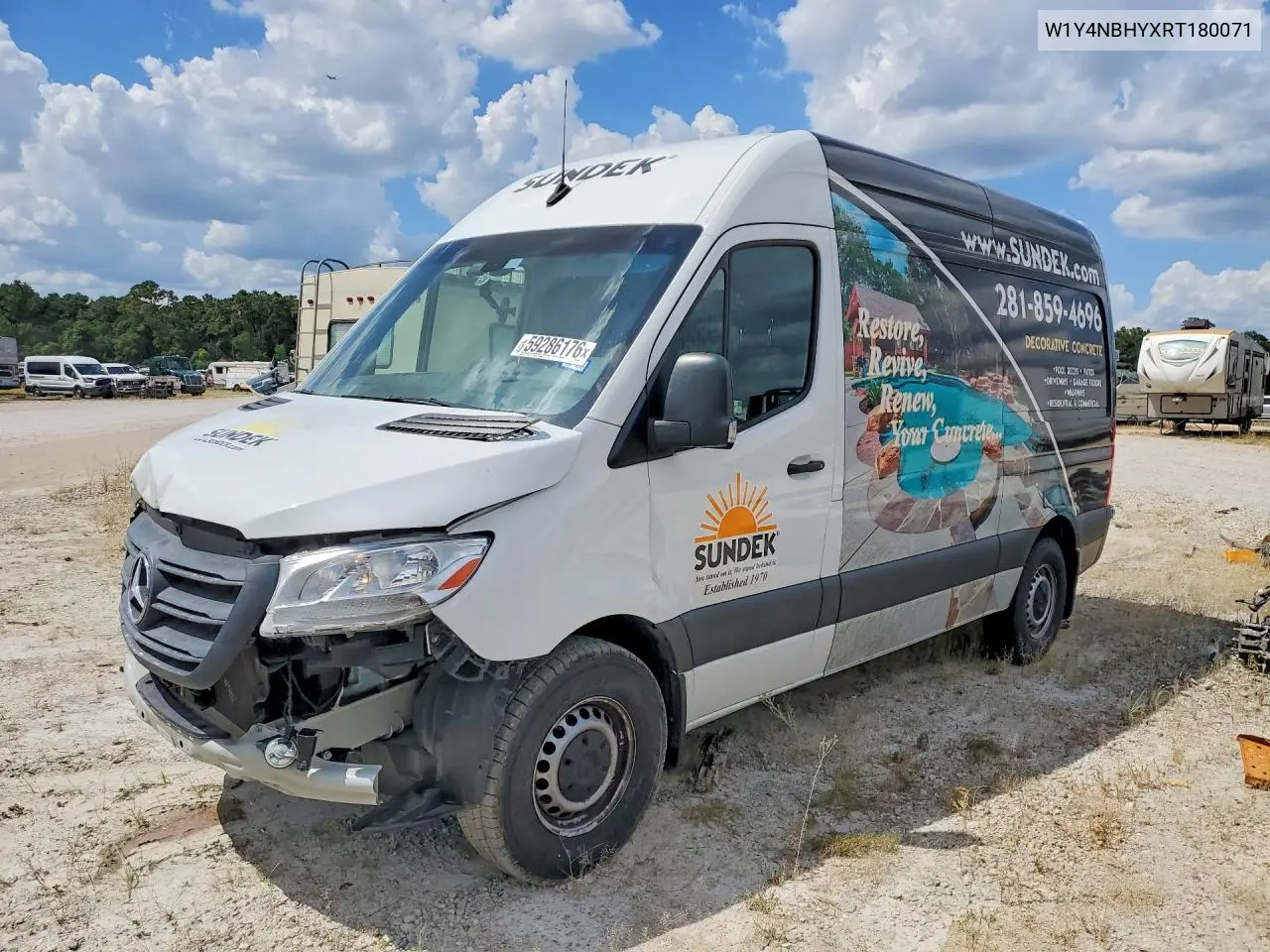 2024 Mercedes-Benz Sprinter 2500 VIN: W1Y4NBHYXRT180071 Lot: 59286176