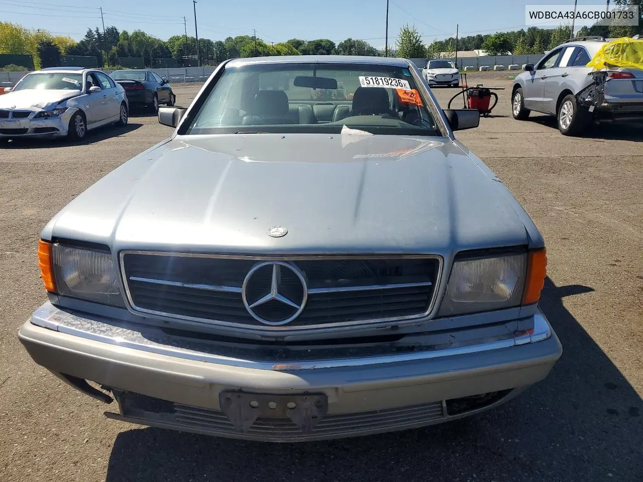1982 Mercedes-Benz 380 Sec VIN: WDBCA43A6CB001733 Lot: 51819236