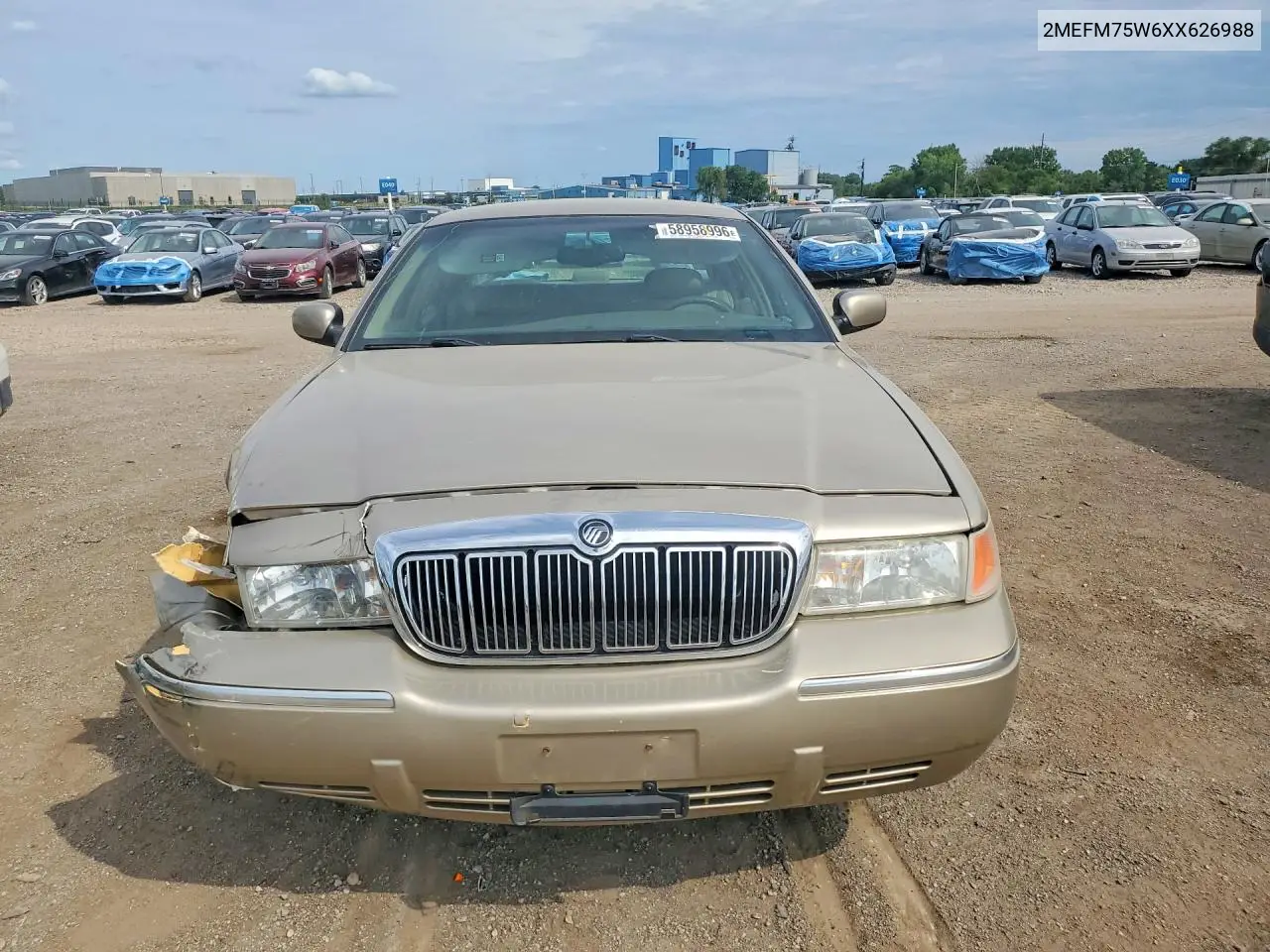 1999 Mercury Grand Marquis Ls VIN: 2MEFM75W6XX626988 Lot: 58958996